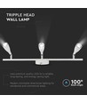 13,5W LED wandlamp - Wit, 1260lm, 3-kops design, incl. lichtbron