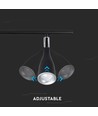 13,5W LED wandlamp, 3-kops design - 4000K, zwart, buiten, IP65