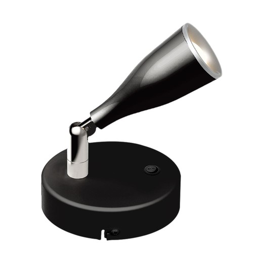 4,5W LED wandlamp met schakelaar - 420lm, IP20 binnen, zwart, warm wit, incl. lichtbron