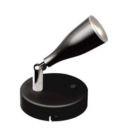 4,5W LED wandlamp met schakelaar - 420lm, IP20 binnen, zwart, warm wit, incl. lichtbron