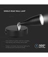4,5W LED wandlamp met schakelaar - 420lm, IP20 binnen, zwart, warm wit, incl. lichtbron
