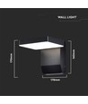 17W vierkante roteerbare wandlamp - IP65, zwart, 2520lm, 3000K, incl. lichtbron