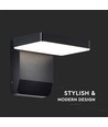 17W vierkante roteerbare wandlamp - IP65, zwart, 2520lm, 3000K, incl. lichtbron