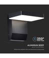 17W vierkante roteerbare wandlamp - IP65, zwart, 2520lm, 3000K, incl. lichtbron