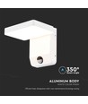 17W witte vierkante wandlamp met sensor - 2580lm, IP65, 3000K, PIR sensor