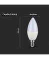 E14 2,9W LED kaarslamp - Mat