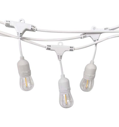 V-Tac Witte Lichtketting voor 15 stuks E27 lampen 15 meter, IP65, 230V, zonder lichtbron