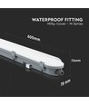 18W LED Waterdichte Lamp - 60cm, Samsung Chip, Melkwit Deksel, 6500K