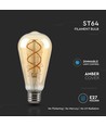E27 5W dimbare LED-lamp - ST64, filament, amberkleurig glas, extra warm 1800K