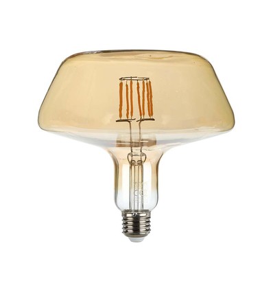 E27 8W LED filament lamp - Amber glas, 620lm, 1800K, 300° stralingshoek