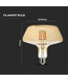 E27 8W LED filament lamp - Amber glas, 620lm, 1800K, 300° stralingshoek