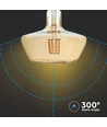 E27 8W LED filament lamp - Amber glas, 620lm, 1800K, 300° stralingshoek