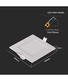 6W Vierkant LED inbouwpaneel - 490lm, 6400K, Gat: 11cm, Afm: 12x12cm, incl. driver