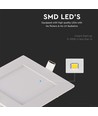 6W Vierkant LED inbouwpaneel - 490lm, 6400K, Gat: 11cm, Afm: 12x12cm, incl. driver