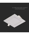 6W Vierkant LED inbouwpaneel - 490lm, 6400K, Gat: 11cm, Afm: 12x12cm, incl. driver