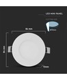3W LED-paneelverlichting - met EMC-driver, 6400K, rond