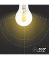 E27 4W LED spiral filament lamp - GLS, helder glas, 300lm, warm wit, vervangt 28W