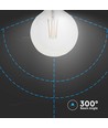 E27 12W G125 LED filament lamp - 1521lm, helder glas, 4000K