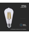 E27 4W LED filament lamp - ST64, 840lm, helder glas, 3000K, warm wit