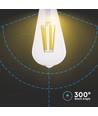 E27 4W LED filament lamp - ST64, 840lm, helder glas, 3000K, warm wit