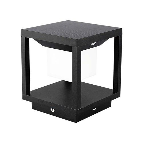 2W LED solar tuinlamp met sensor - IP65, 3000K, zwart, 14x14cm, 3 jaar garantie