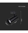 35W Samsung LED railspot - Zwart, 4000K, COB, 3000lm, IP20