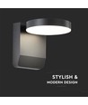 17W Ronde LED wandlamp - 2480lm, IP65, zwart, 4000K, buiten gevelverlichting