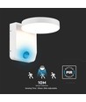 17W LED wandlamp met sensor, rond - IP65, wit, PIR bewegingssensor, 2480lm, buiten/binnen