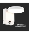17W Ronde LED wandlamp met sensor - IP65, 2480lm, wit, PIR bewegingssensor, 4000K