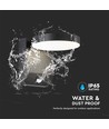 17W LED wandlamp met sensor, rond - IP65, 4000K, zwart, PIR sensor, buiten, 2480lm