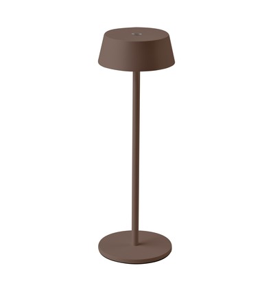 Oplaadbare LED tafellamp binnen/buiten - Cortenkleurig, touch-dimbaar, IP54