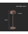 Oplaadbare LED tafellamp binnen/buiten - Cortenkleurig, touch-dimbaar, IP54