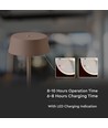 Oplaadbare LED tafellamp binnen/buiten - Cortenkleurig, touch-dimbaar, IP54