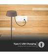 Oplaadbare LED tafellamp binnen/buiten - Cortenkleurig, touch-dimbaar, IP54