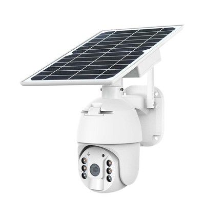 HD Smart 4G Solar PTZ camera met PIR sensor - Full HD, 360° pan-tilt, wit, incl. zonnepaneel