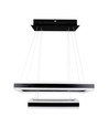 113W LED kroonluchter, dimbaar - 6300lm, 3000K, zwart, Ø60/40cm, 360 graden, Triac dimbaar