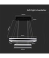 113W LED kroonluchter, dimbaar - 6300lm, 3000K, zwart, Ø60/40cm, 360 graden, Triac dimbaar
