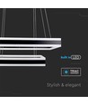 113W LED kroonluchter, dimbaar - 6300lm, 3000K, zwart, Ø60/40cm, 360 graden, Triac dimbaar