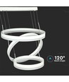 80W LED kroonluchter hanglamp - 3-staps dimbaar, 3000K, wit, 360 graden lichtbundel