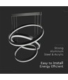 86W Soft Light Chandelier LED hanglamp - Zwart, 3000K, dimbaar, 360 graden licht, 3 jaar garantie