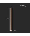 Wandlamp langwerpig Cortenkleurig, LED 17W - 4000K, IP65, geschikt voor binnen en buiten.