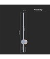 12W wandlamp, RA90, wit - 65cm, IP65, 1400lm, incl. lichtbron