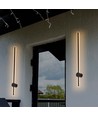 12W LED wandlamp, RA90 - IP65, zwart, 1590lm, 3000K, 65cm hoog