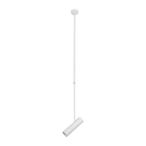 GU10 pendel in wit aluminium - Cilindrisch, verstelbare lengte tot 1,2m, zonder lichtbron