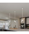 GU10 pendel in wit aluminium - Cilindrisch, verstelbare lengte tot 1,2m, zonder lichtbron