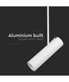 GU10 pendel in wit aluminium - Cilindrisch, verstelbare lengte tot 1,2m, zonder lichtbron