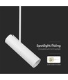 GU10 pendel in wit aluminium - Cilindrisch, verstelbare lengte tot 1,2m, zonder lichtbron