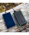 10000mAh Solar Wireless Powerbank, 10W - Zwart, aluminium, opladen via zonne-energie