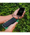 10000mAh Solar Wireless Powerbank, 10W - Zwart, aluminium, opladen via zonne-energie