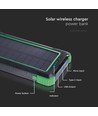 10000mAh Solar Wireless Powerbank, 10W - Zwart, aluminium, opladen via zonne-energie
